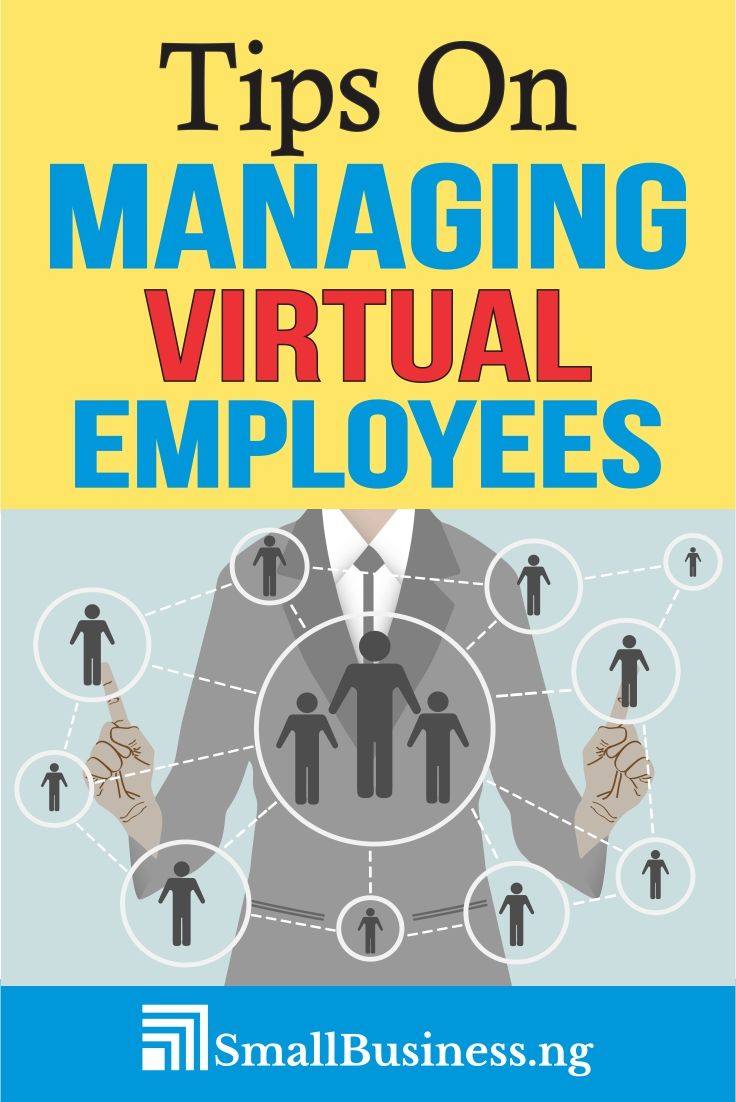 a man in a suit and tie with the words tips on managing virtual employees