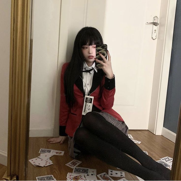 ulzzang girl cosplay aesthetic korean zhou xianxianye chinese kakegurui yumeko Kpop Halloween Costume, Kpop Costume, Kakegurui Cosplay, Halloween Costume Outfits, Cosplay Characters, Cute Cosplay, Costume Outfits, Best Cosplay, Halloween Girl