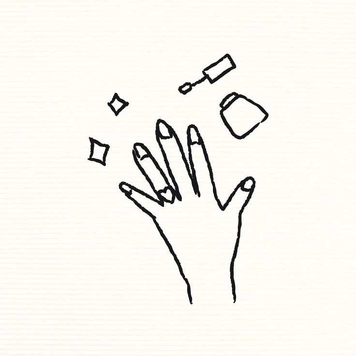 a drawing of a hand reaching up to grab something with it's fingers and nails