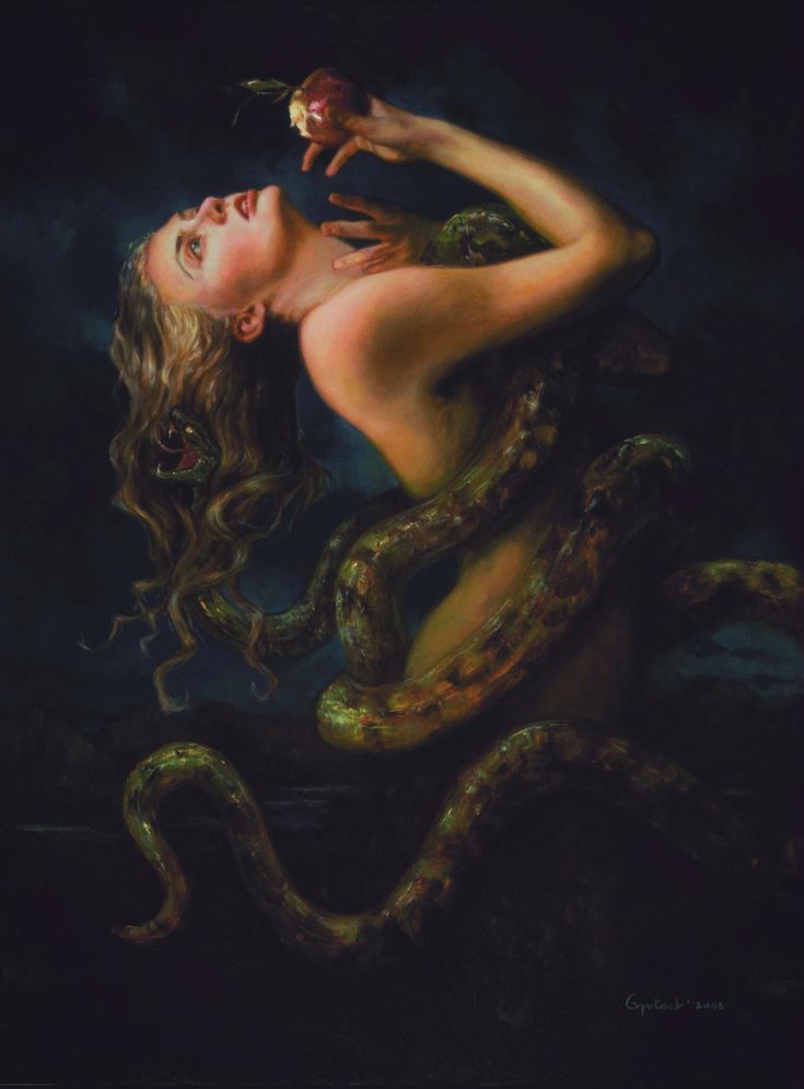 a painting of a woman with an octopus on her back