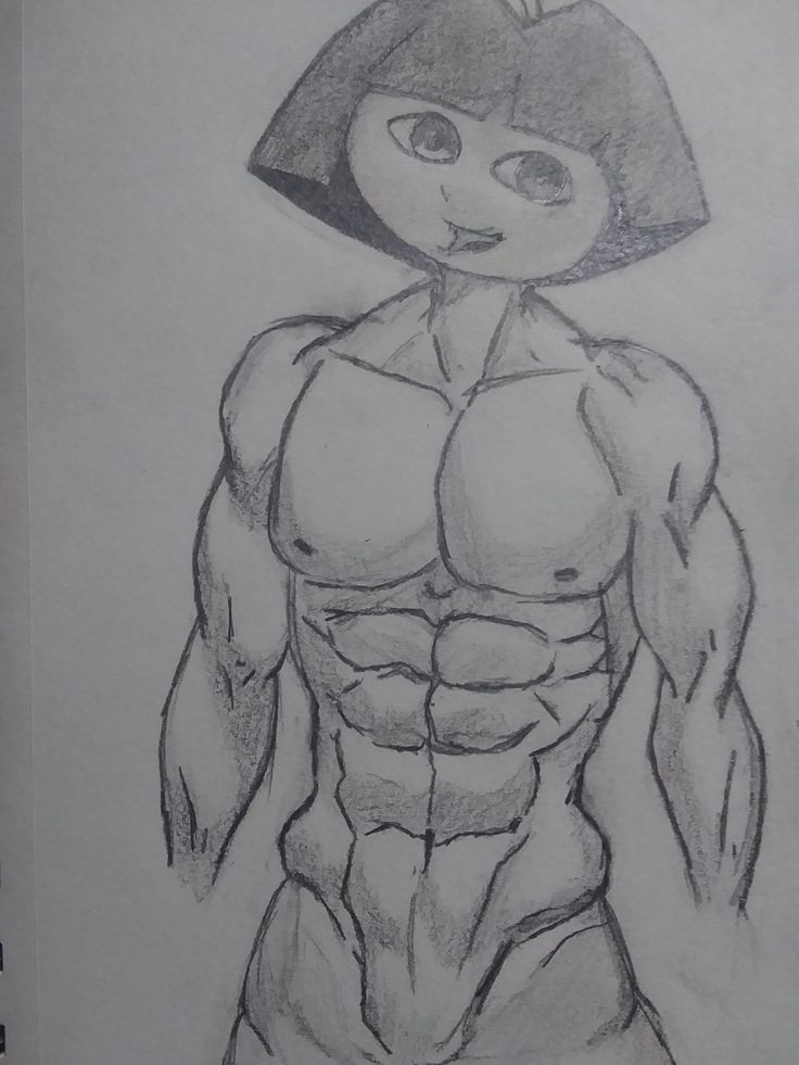 a drawing of a man with muscles drawn on paper