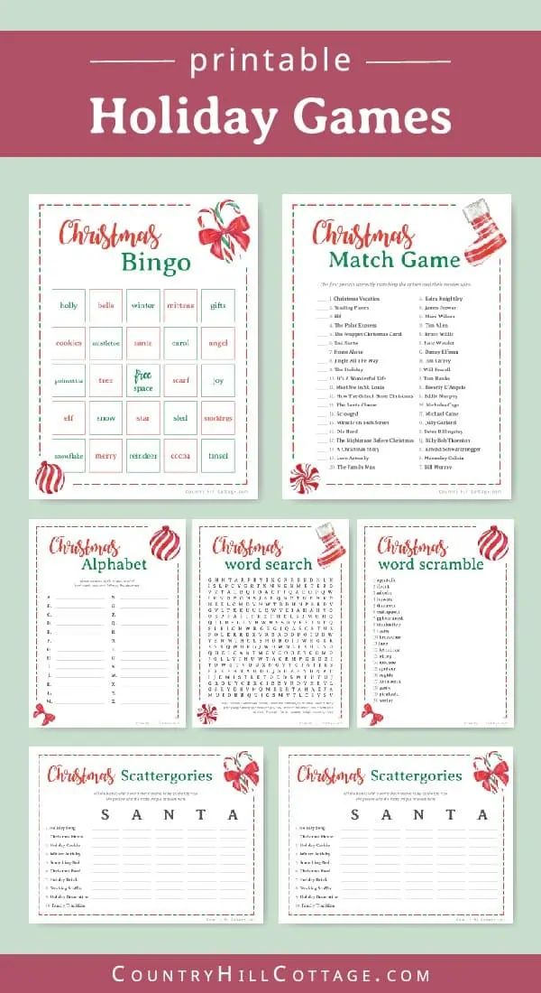 printable holiday games for kids to play with