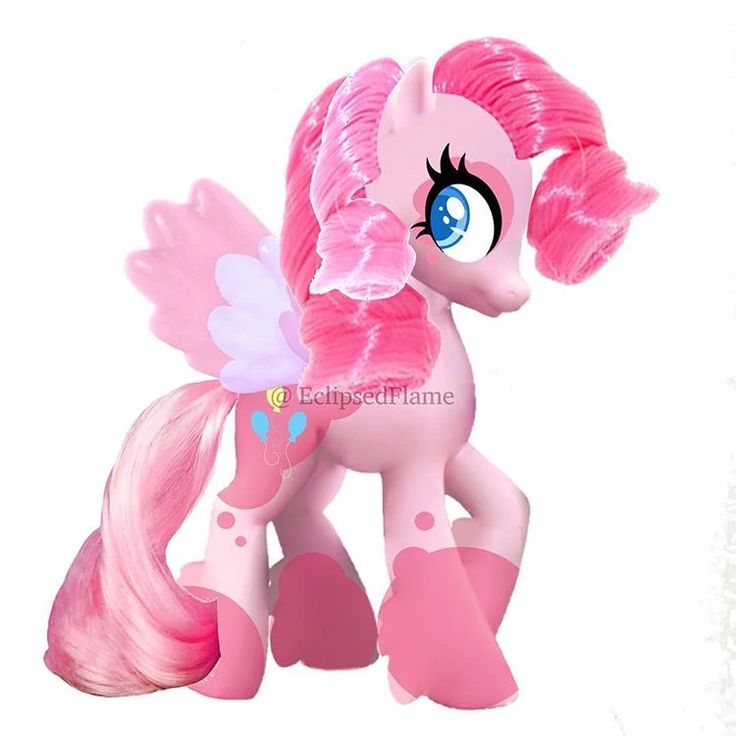 a pink pony with wings on it's back legs and tail, standing in front of a white background