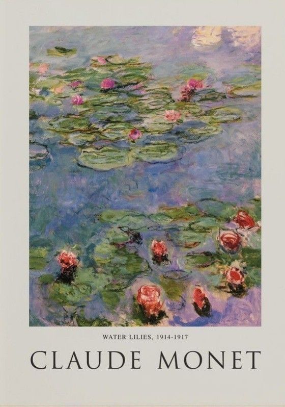 a book cover with water lilies on it