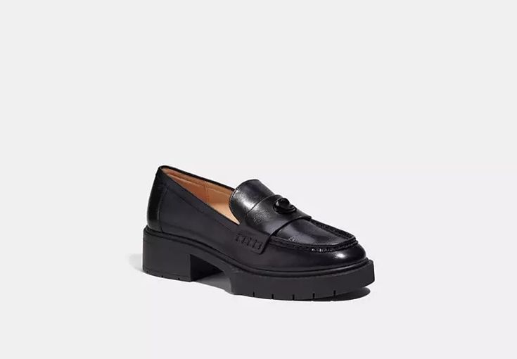 COACH® | Leah Loafer Coach Loafers, Signature Hardware, Women Men Shoes, Clothes Horse, Coach Shoes, Lug Sole, Timeless Style, Shoe Collection, Smooth Leather