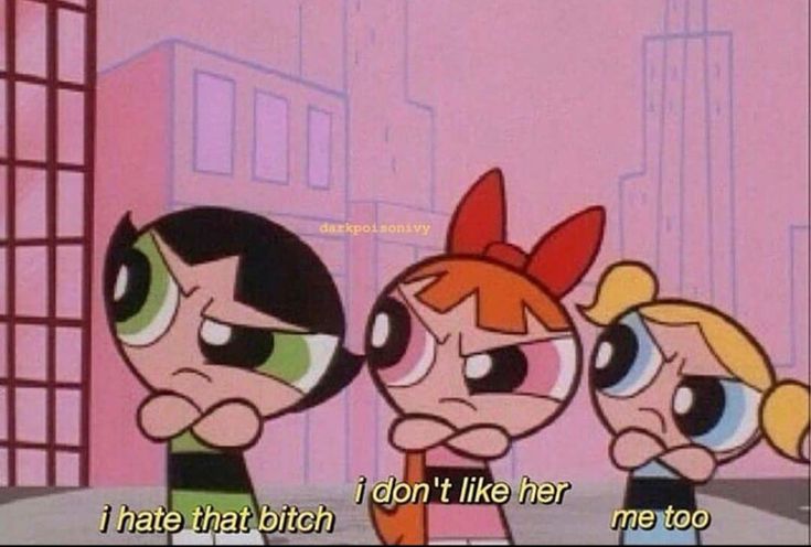 the powerpuff girls are talking to each other