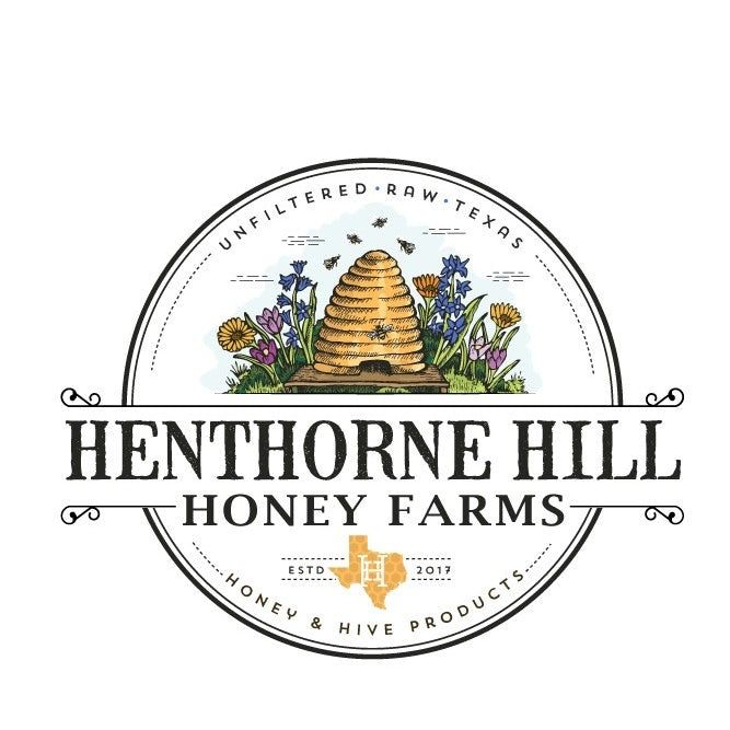 the logo for hentonne hill honey farms, which is located on an old farm