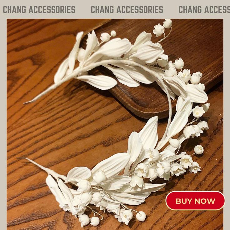 🥰This handcrafted bridal crown is meticulously made from air-dry clay, inspired by the delicate beauty of lily of the valley - a symbol of purity and sincere love. Each petal is carefully shaped by hand, harmoniously paired with shimmering pearls to create a design that is both elegant and refined. This accessory is not just a piece of jewelry, but a timeless symbol of everlasting love, making every bride shine on her special day. 🥰 Each crown is not only an ideal accessory for the bride but a Wedding Floral Headpiece, Floral Headpiece Wedding, Bridal Floral Crown, Bridal Floral Headpiece, Pearl Crown, Bride Headpiece, Headpiece Bridal, Timeless Symbol, Metal Headbands