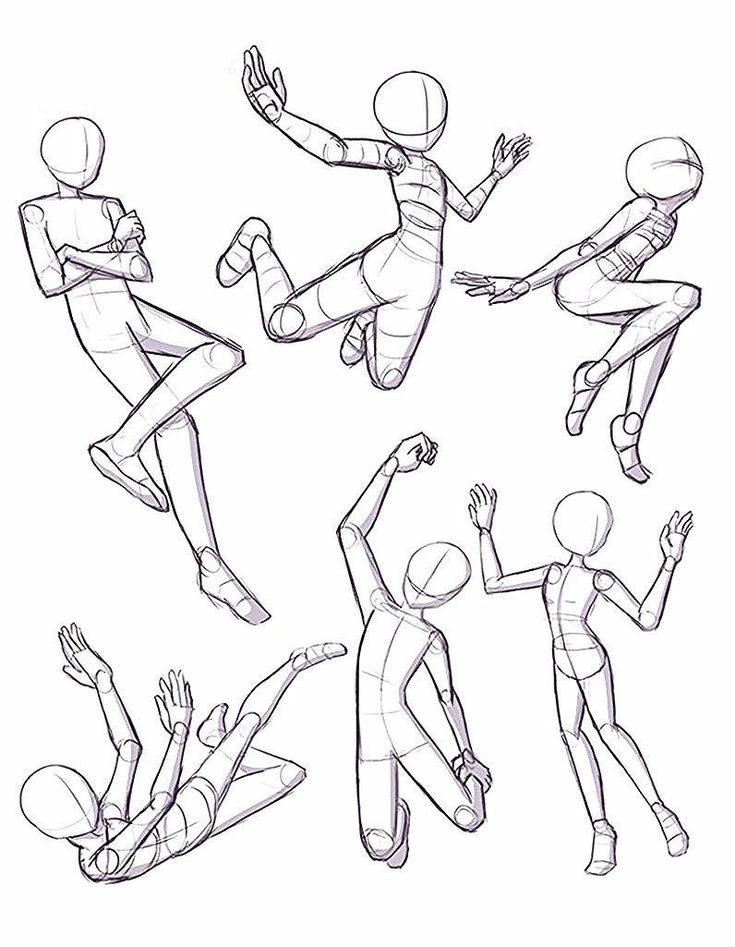 an image of a person doing different poses in the air with their arms and legs spread out