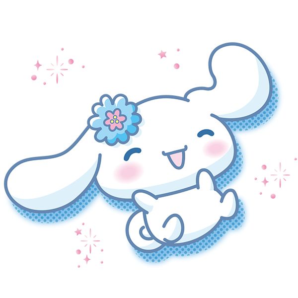 a cartoon bunny with a flower on its head and hands in front of her face