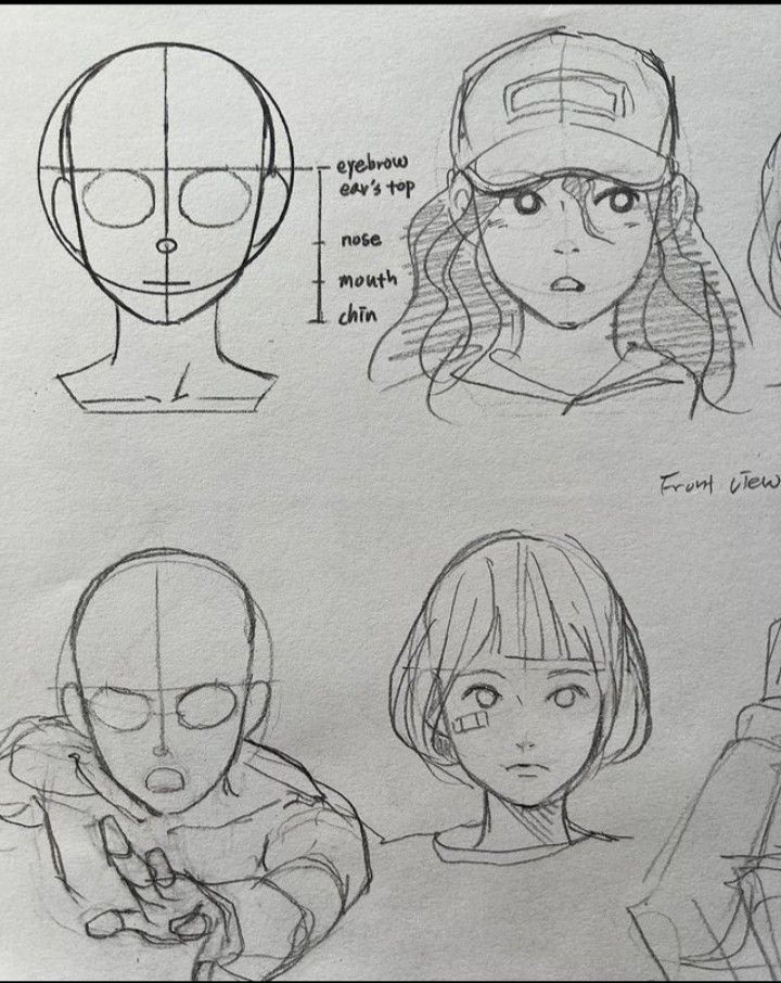 some drawings of people with different facial expressions