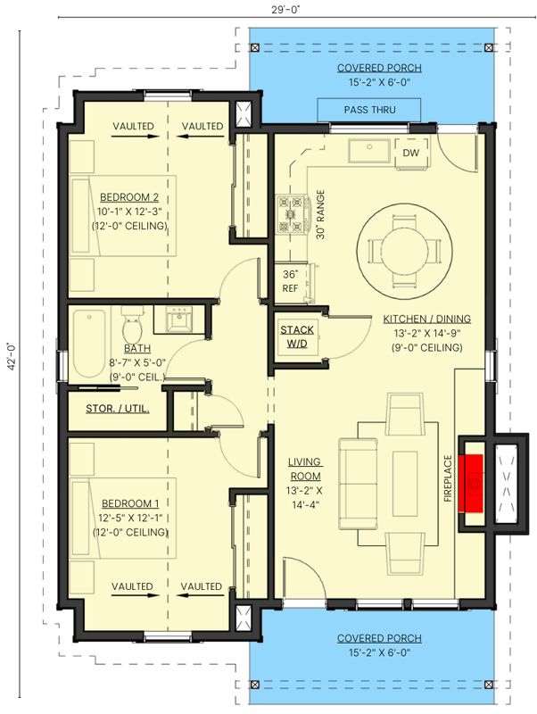 the floor plan for an apartment with three bedroom and two bathroom areas, including a living room