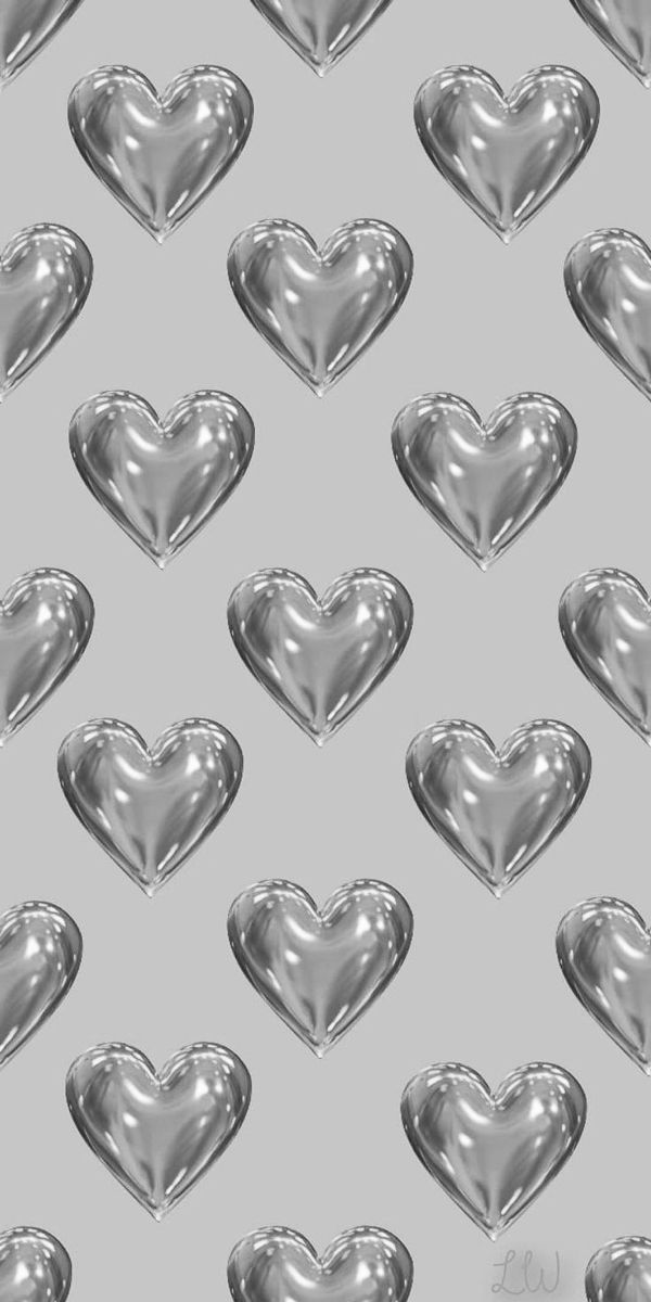 silver hearts on a gray background