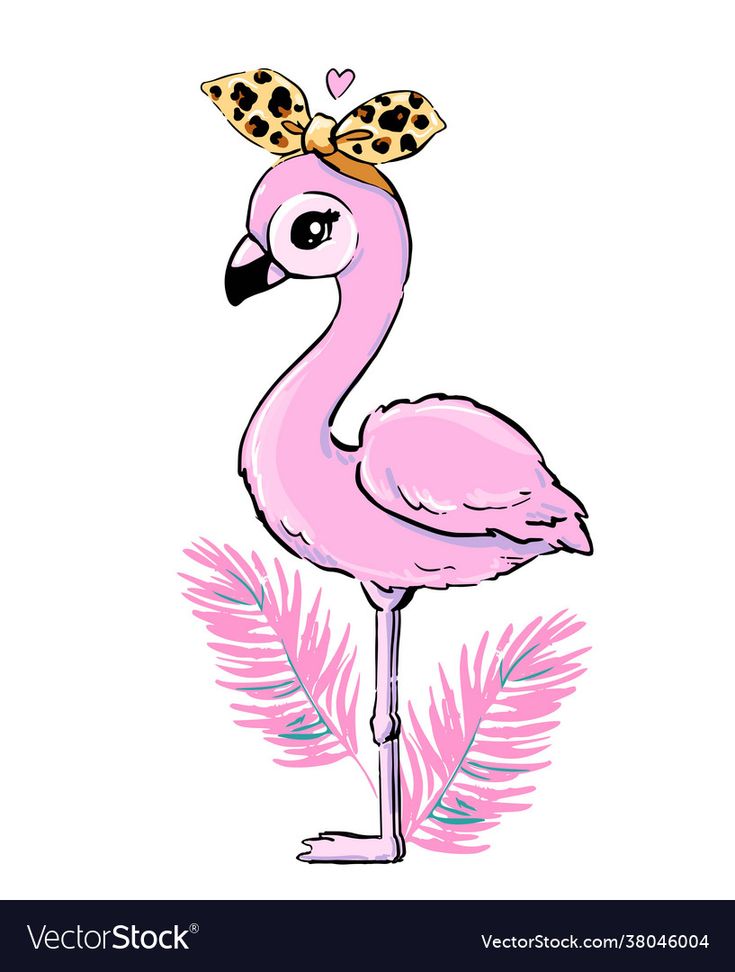 a pink flamingo with a tiara on it's head