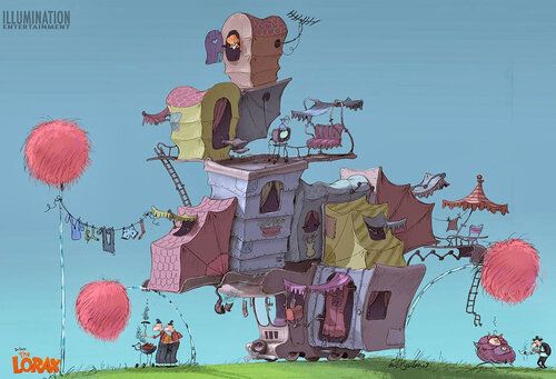 an animated image of a house made out of balloons and other things in the sky