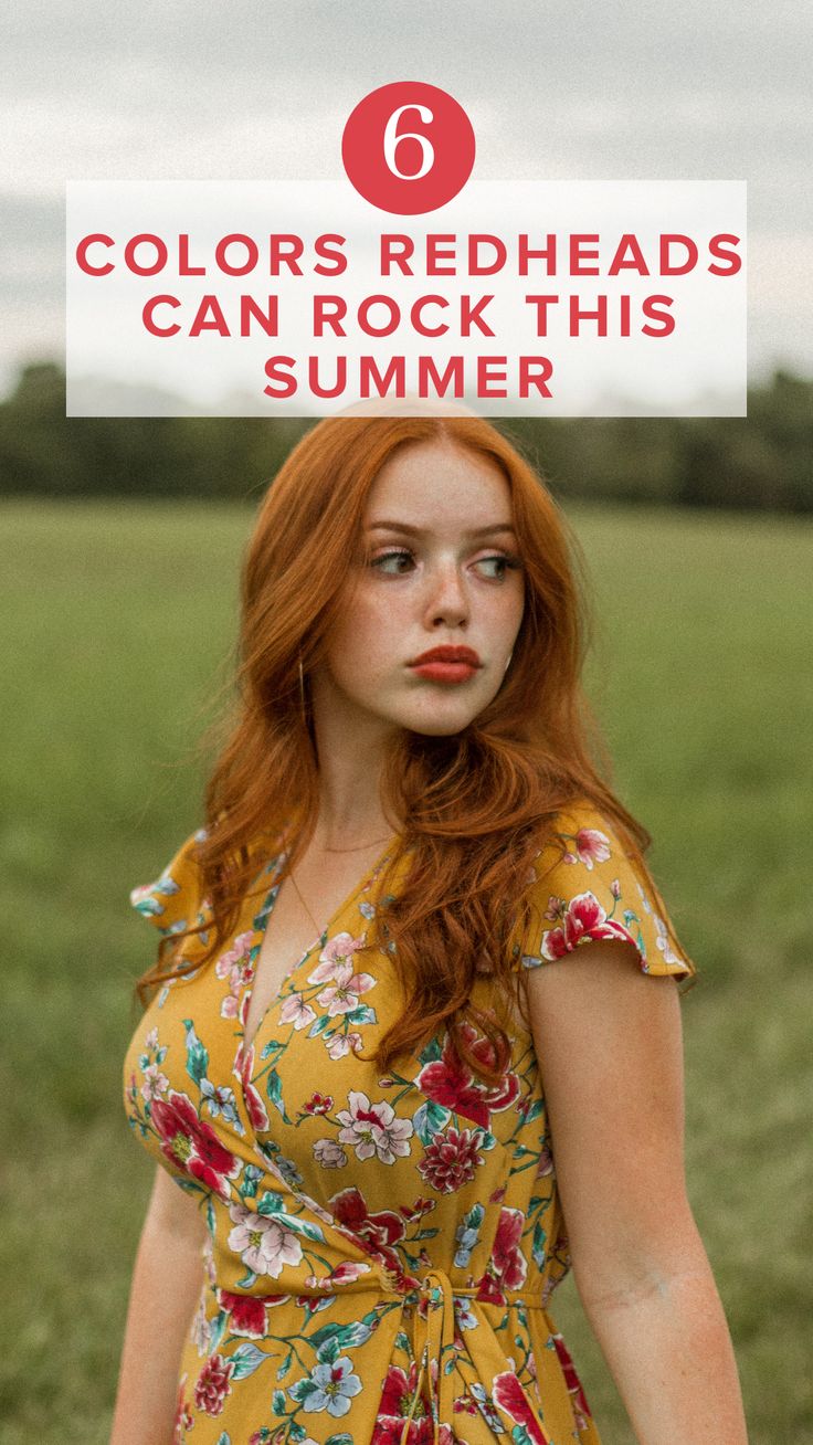 Pale Redhead Outfit, Redhead Colours To Wear, Best Colors For Red Heads To Wear, Colors Redheads Should Wear, Colors For Red Heads To Wear, Dress Colors For Redheads, Summer Outfits For Gingers, What Colors Look Good On Redheads, Fair Skin Summer Outfit