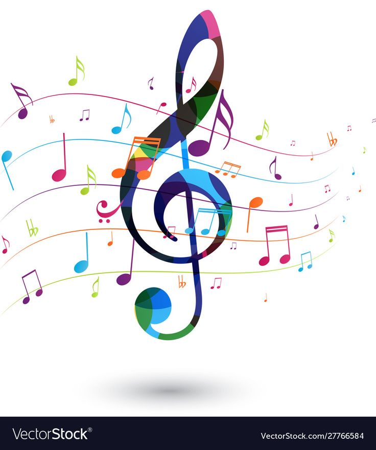 colorful musical notes on a white background