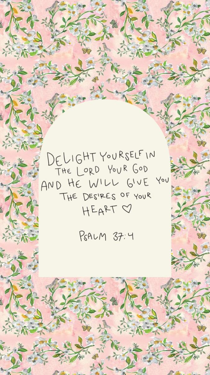 a pink floral background with a bible verse