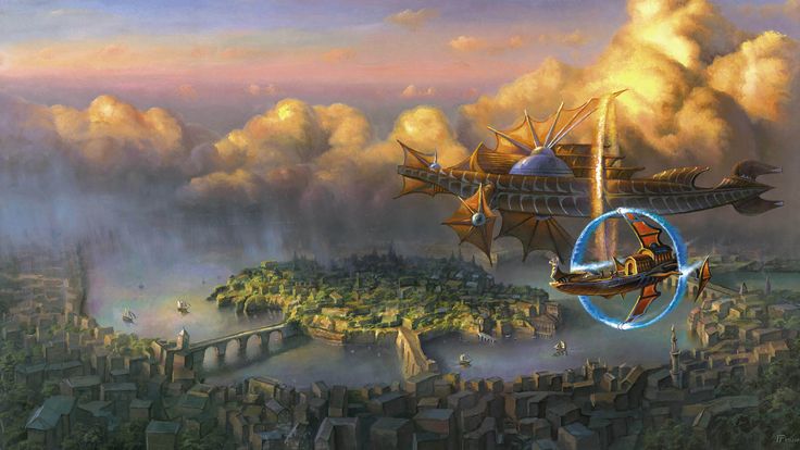 Dnd Eberron, Eberron Art, Sky Ship, Dnd Places, Air Ship, Fantasy Cities, Fantasy Scenery, Fantasy Things, Fairytale Photography