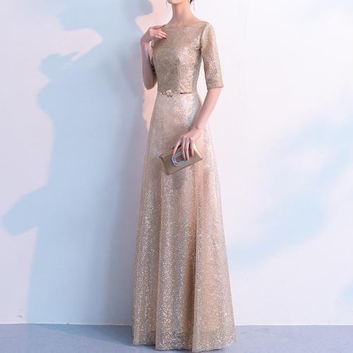 Gold Glitter Evening Long Gown (Elegant) Champagne Evening Dress With Sweep Train, Gold Evening Dress For Holiday Gala, Gold Sequin Dress For Gala And Formal Events, Gold Sequin Dress For Gala, Gold Evening Dress For Formal Occasions, Glamorous Gold Sequin Dress For Formal Occasions, Gold Formal Dresses For Evening, Gold Evening Formal Dress, Gold Sequin Dress For Prom And Gala