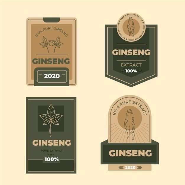 four different labels for ginseng products