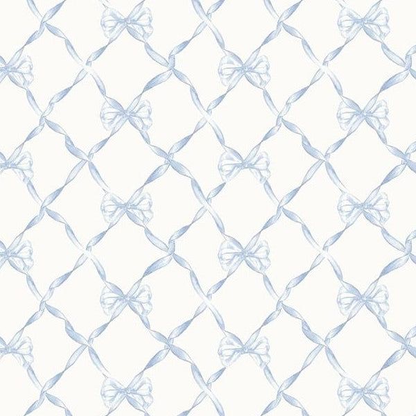 Select AST4168 LoveShackFancy Baby Bow Blue Bella Ribbon Trellis Blue Bella Ribbon A-Street Prints Wallpaper Loveshackfancy Wallpaper, Novelty Wallpaper, Whimsical Theme, Blue Floral Wallpaper, Baby Blue Wallpaper, Light Blue Ribbon, Ribbon Style, Trellis Wallpaper, Fancy Bows