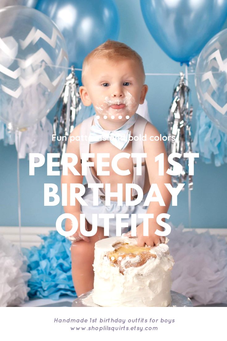 a baby sitting in front of a birthday cake with the words perfect 1st birthday outfits