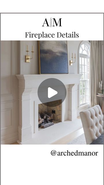 the fireplace details page is displayed in an ad for architectural firm, arche manor