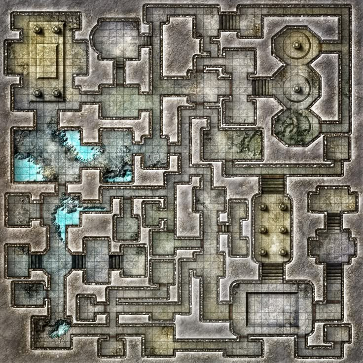 an old map is shown with blue water in the center and some buildings around it