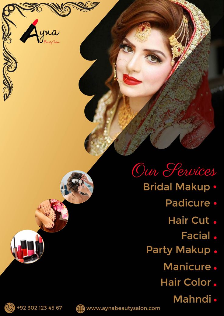 an advertisement for a bridal makeup studio