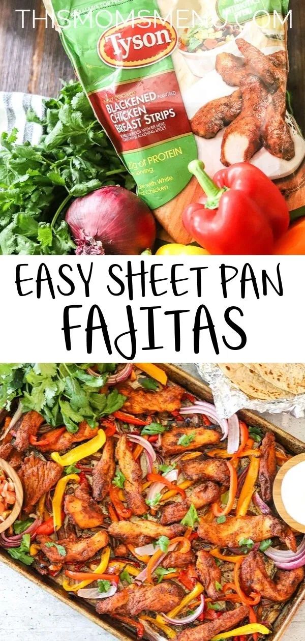 the easy sheet pan fajitas recipe is ready to be eaten