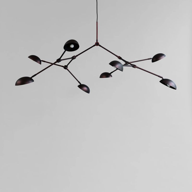 Drop Chandelier - Burned Black Chandeliers 101 Copenhagen Black Studio, 101 Copenhagen, Drop Chandelier, Brass Interior, Black Ceiling, Perforated Metal, Scandinavian Living, Iron Pipe, Mode Design