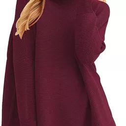 ANRABESS Women Oversized Casual Loose Turtleneck Long Sleeve Slouchy Baggy Knit Tunic Sweaters Pu... | Amazon (US)