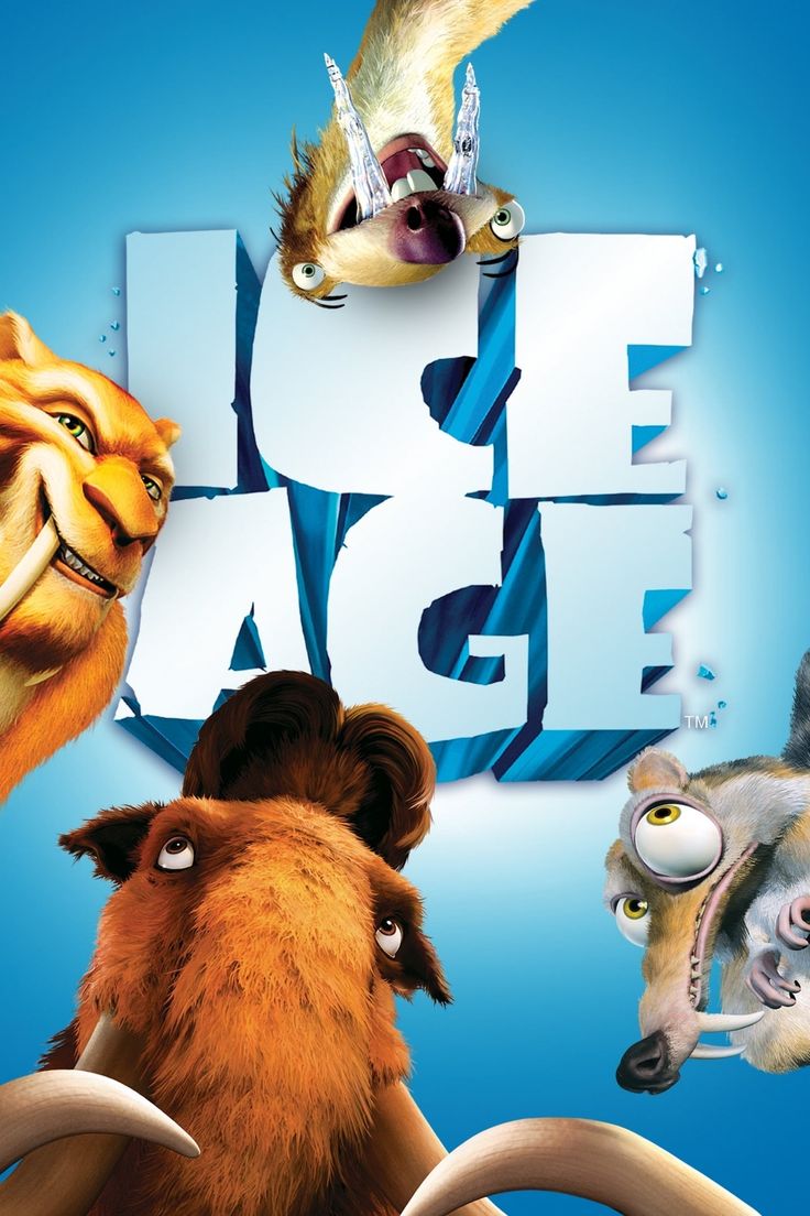 the ice age movie poster with various animals