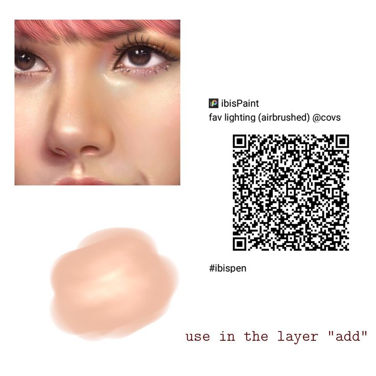 a close up of a person's face with a qr code next to it