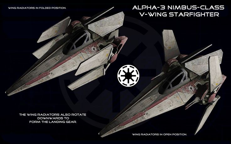 a star wars poster with three fighter jets on it's sides and the words, aha - 3 nimu - class v - wing starfighter