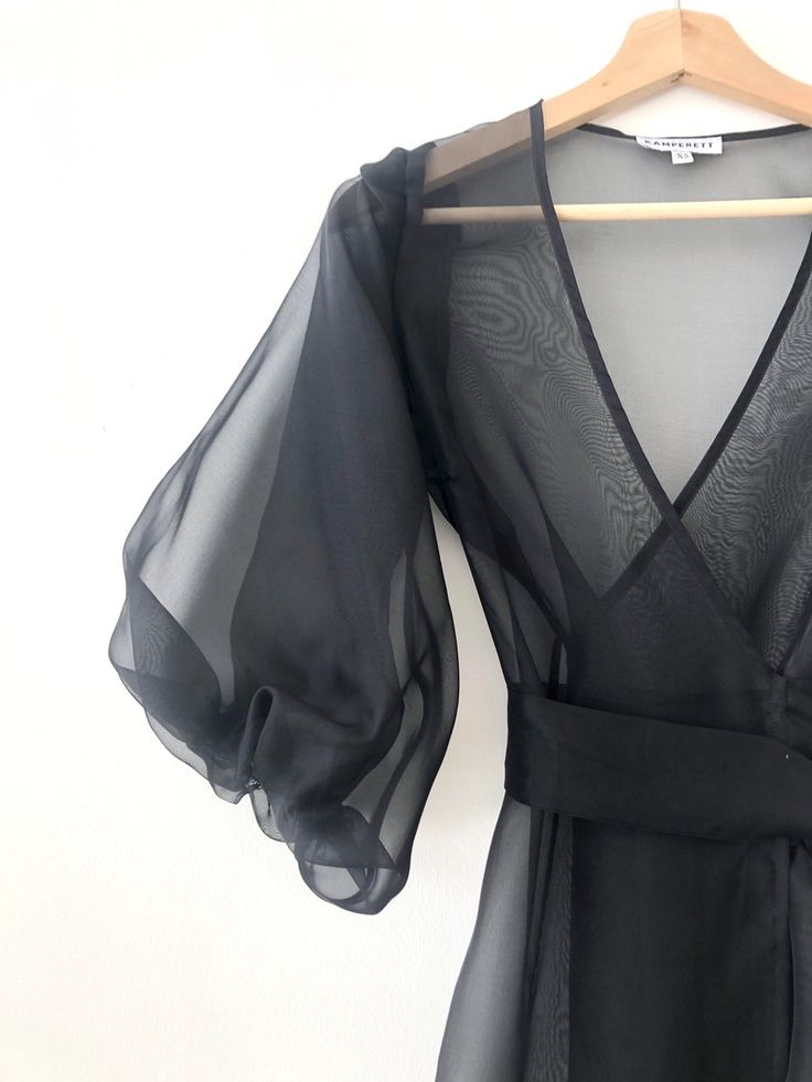 LORETTA SILK ORGANZA MIDI DRESS | BLACK – Kamperett Black Wrap Dress Outfit, Outer Hijab, Wrap Dress Outfit, Organza Midi Dress, Silk Organza Dress, Sewing Designs, Organza Gowns, Soiree Dress, Dress Slip