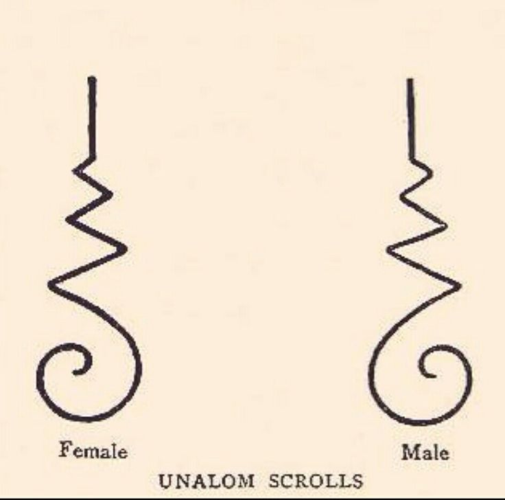 two different types of spirals are shown in this diagram, one is female and the other is male