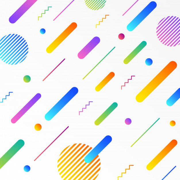 colorful lines and dots on a white background