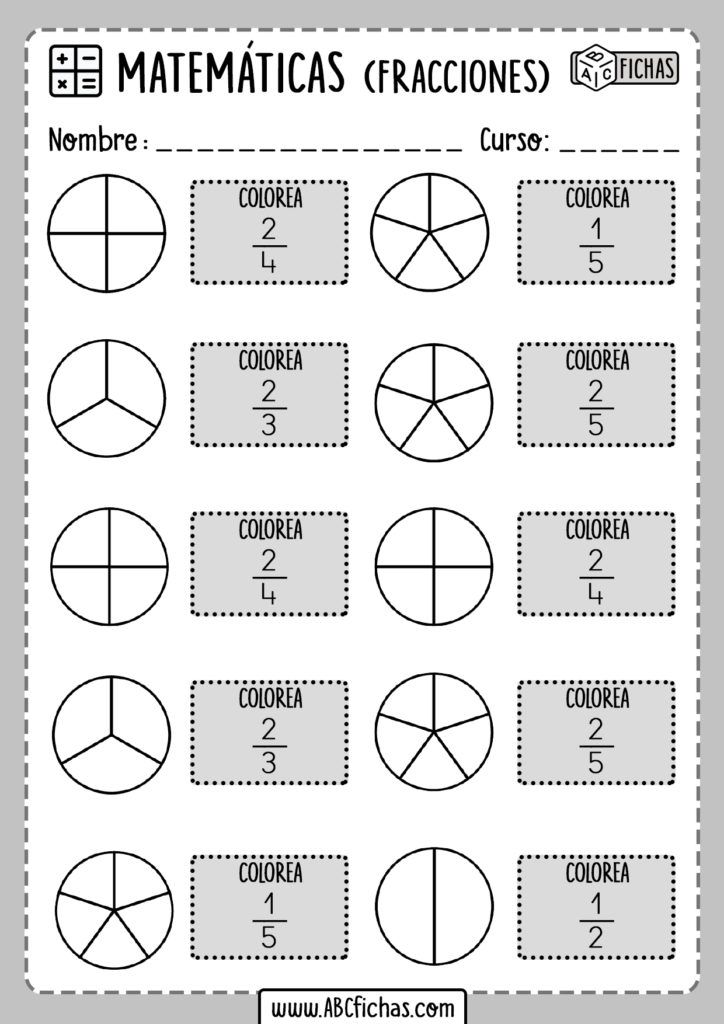 a printable worksheet with fractions and numbers