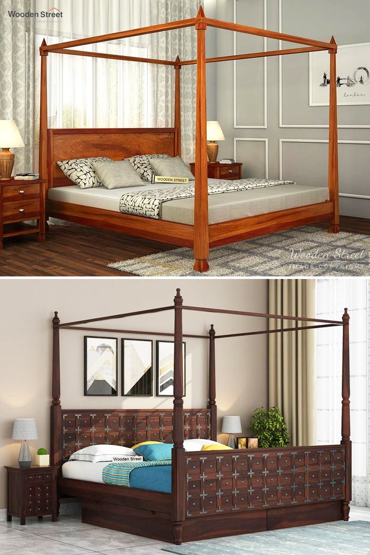 there are two pictures of the same bed