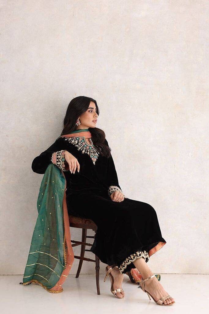 Black Velvet Straight Kurta With Palazzo,hand Embroidered Velvet Suit,gota and Beads Embroidery,indian Salwar Suit,plus Size Indian Dress - Etsy Canada Black Suit Designs, Desi Fusion, Punjabi Clothes, Indo Western Outfits For Women, Plus Size Work Dresses, Black Velvet Suit, Velvet Suit Design, Velvet Kurta, Kurta With Palazzo