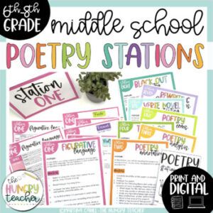 the middle school poetry stations are great for students to use