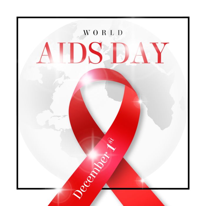 a red ribbon with the words world aids day