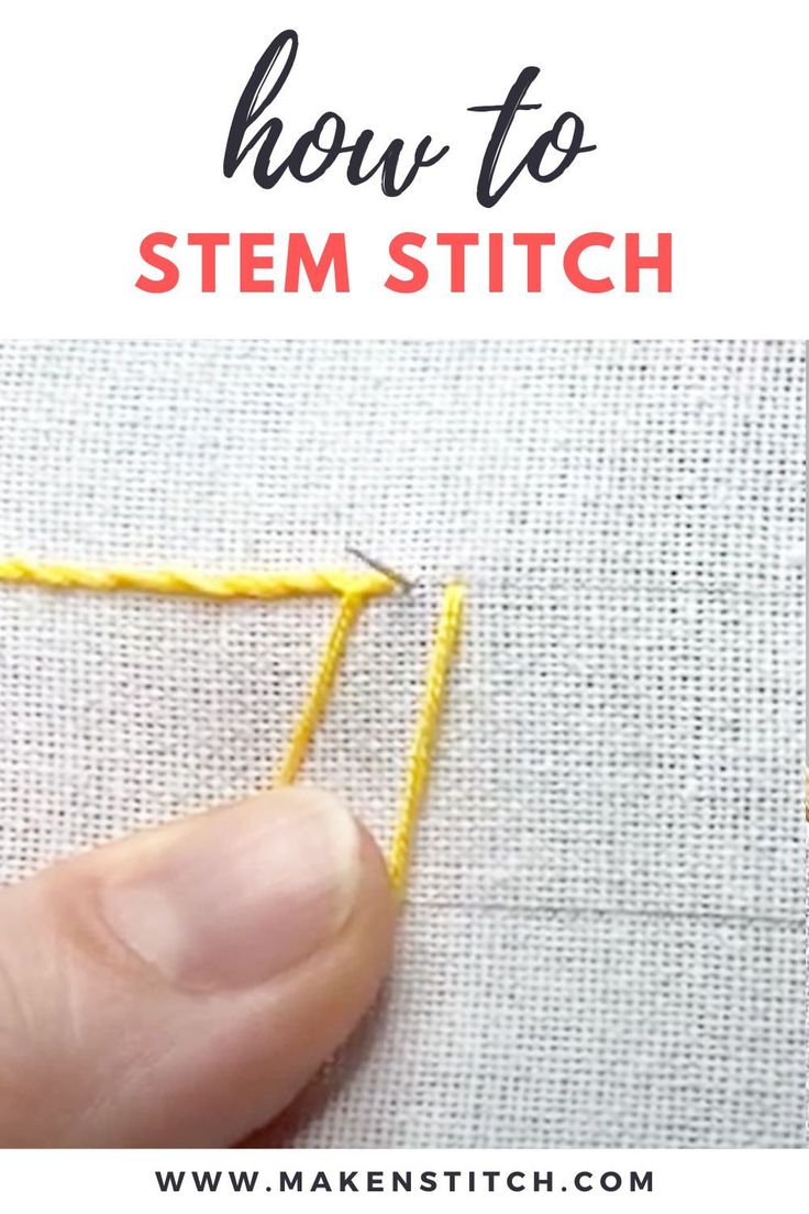 Watch my step-by-step video tutorial and learn how to embroider the Stem Stitch. Stem Stitch Embroidery Design, Embroidery Stem Stitch, Granny Square Patterns, Stem Stitch, Basic Hand Embroidery Stitches, Embroidery Stitches Beginner, Applique Stitches, Learning To Embroider, Alabama Chanin