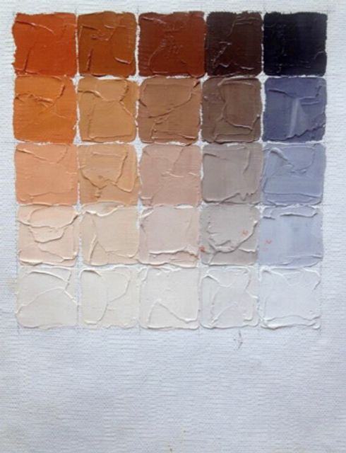 an image of paint samples with different colors in them on a piece of white paper