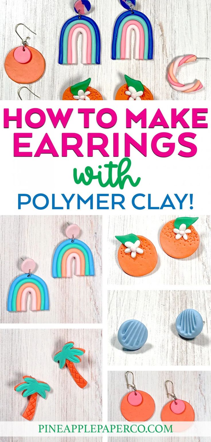 how to make earings with polymer clay - this is an easy and fun project for kids