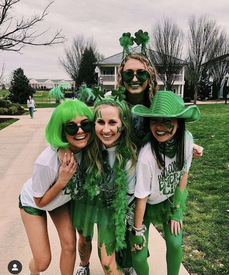 Green Color Wars Spirit Week, Green Team Camp Outfits, Green Out Outfits Spirit Week, Green Out Football Theme Outfit, Green Day Spirit Week, Favorite Holiday Costume Spirit Week, St Patricks Day Party Outfits, Class Color Day Spirit Week, Color Wars Outfit