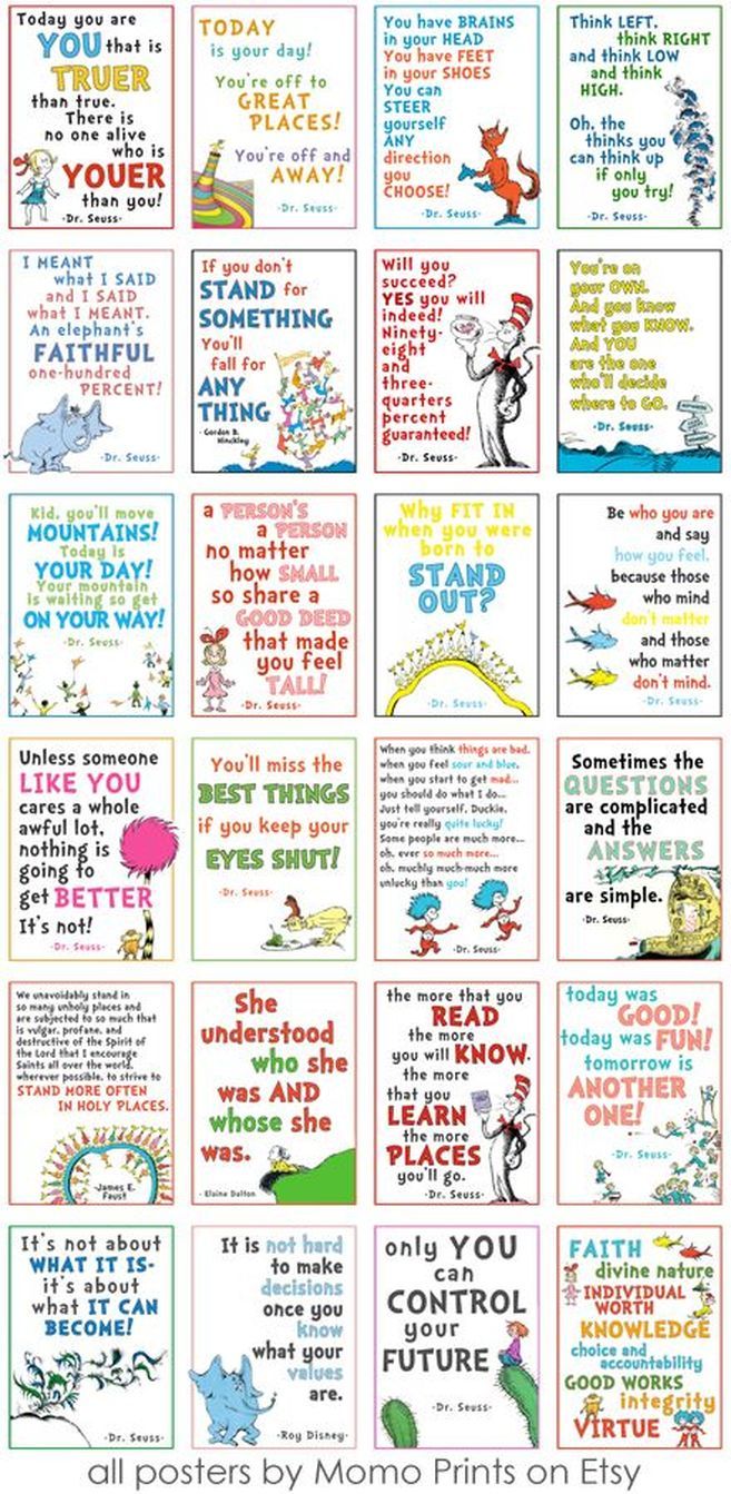 a cross stitch pattern for children's books with the words, phrases and pictures on them