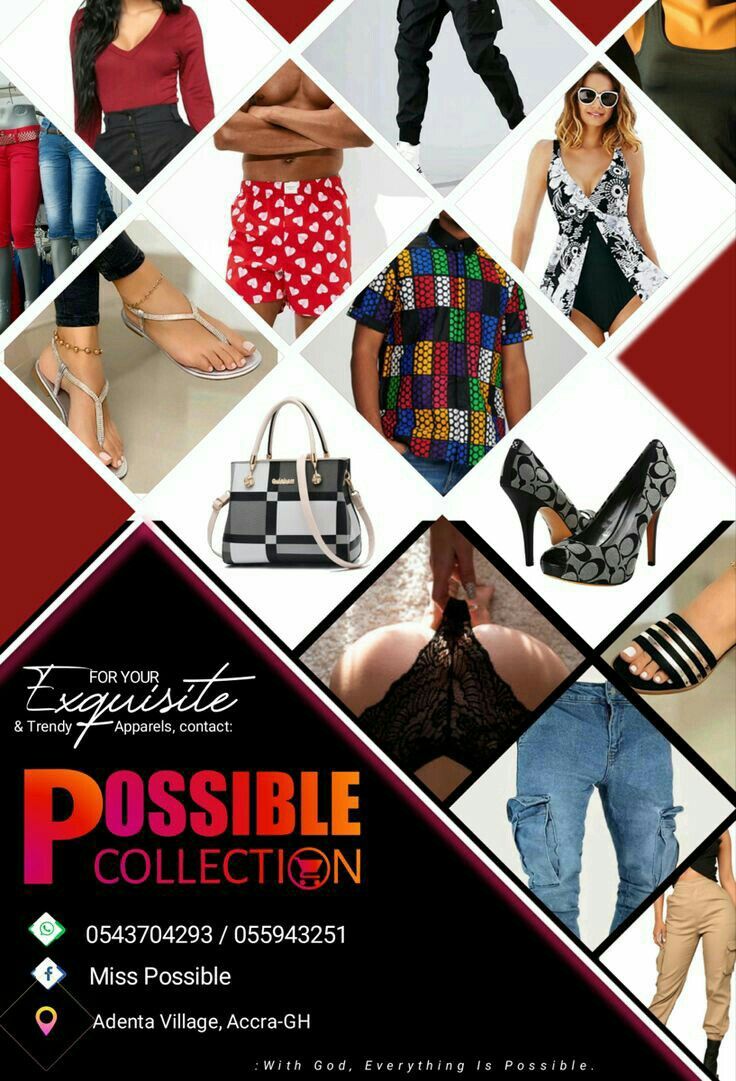 an advertisement for a women's clothing store with images of different outfits and shoes